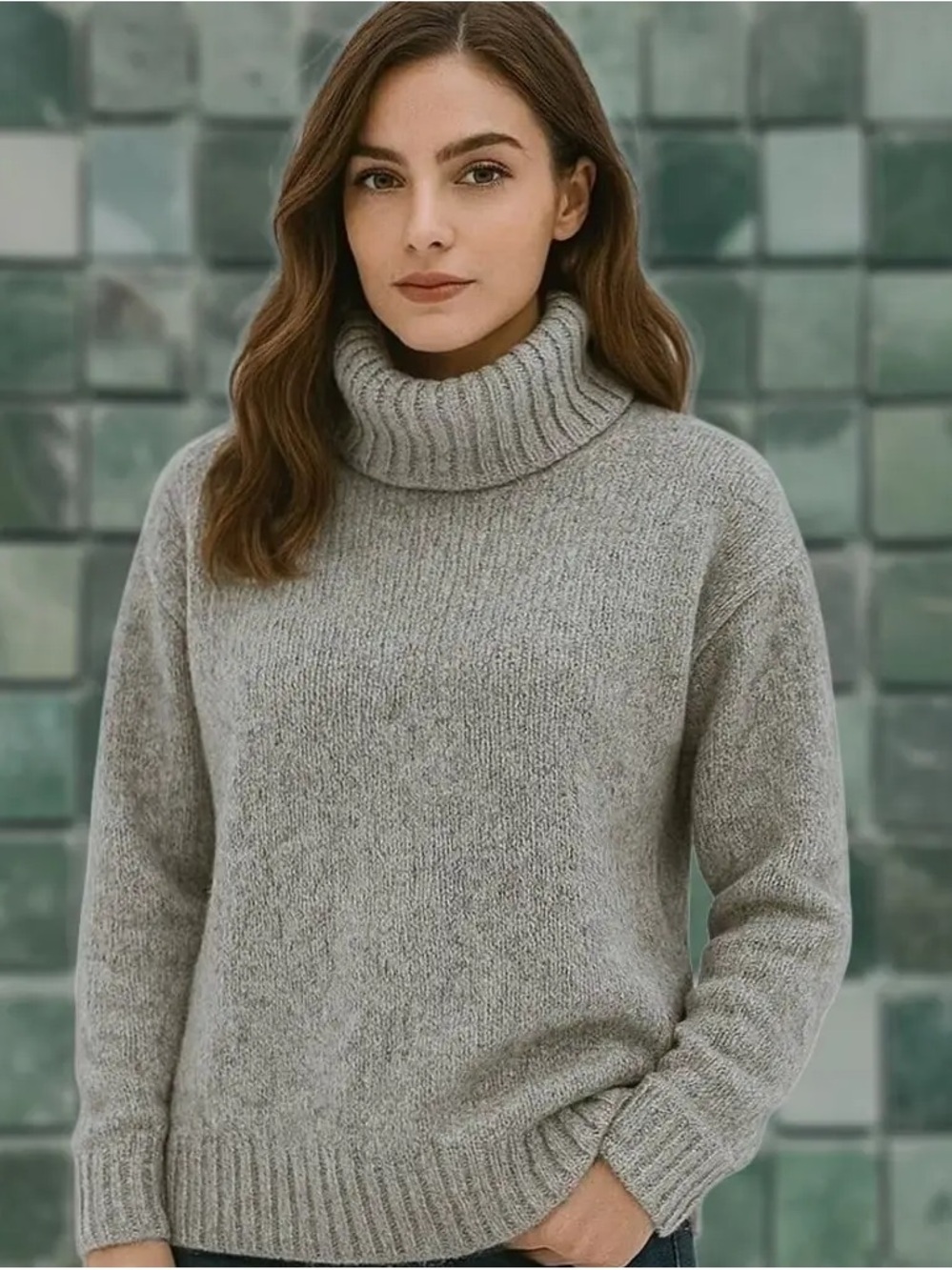 Zara Womens Wool Blend Turtleneck- Size Large